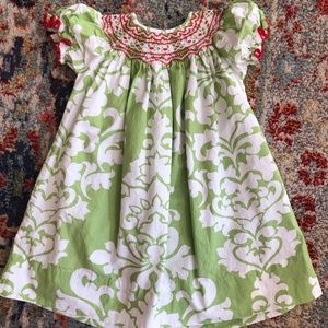 Le Za Me Smocked Holiday Dress- 24 months